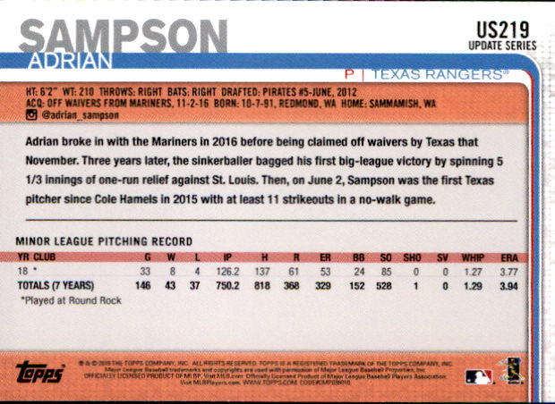 2019 Topps On Demand Mini Pick Your Card US151-US300 Print Run ~291 - Picture 120 of 246