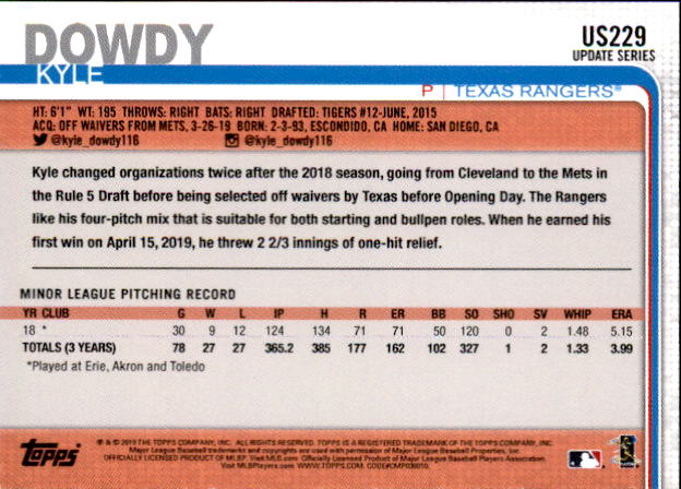 2019 Topps On Demand Mini Blue Pick Your Card US1-US300 #/10 - Picture 54 of 76
